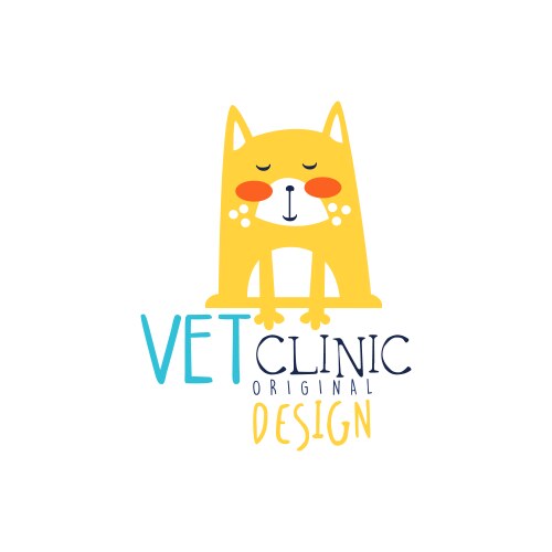 Vet clinic logo template original design colorful vector image