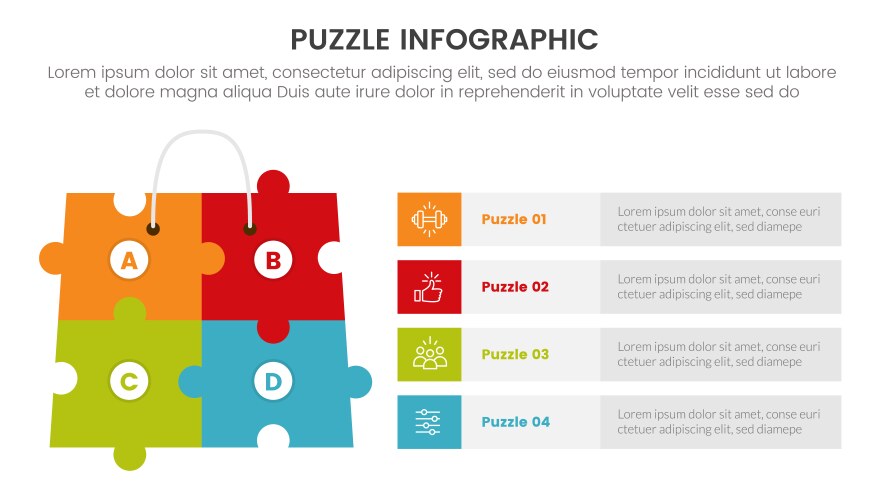 puzzle jigsaw infographic 4 point stage template vector image