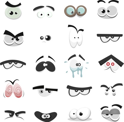 comic eyes set vector image