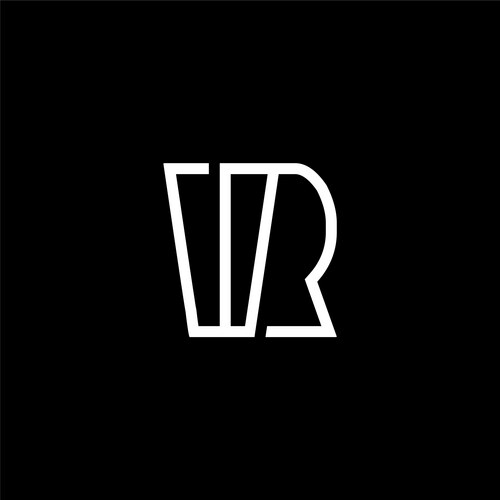 Initial letter v r logo template with line art Vector Image