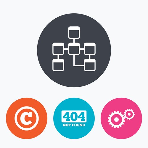 Website database icon copyrights and repair Vector Image