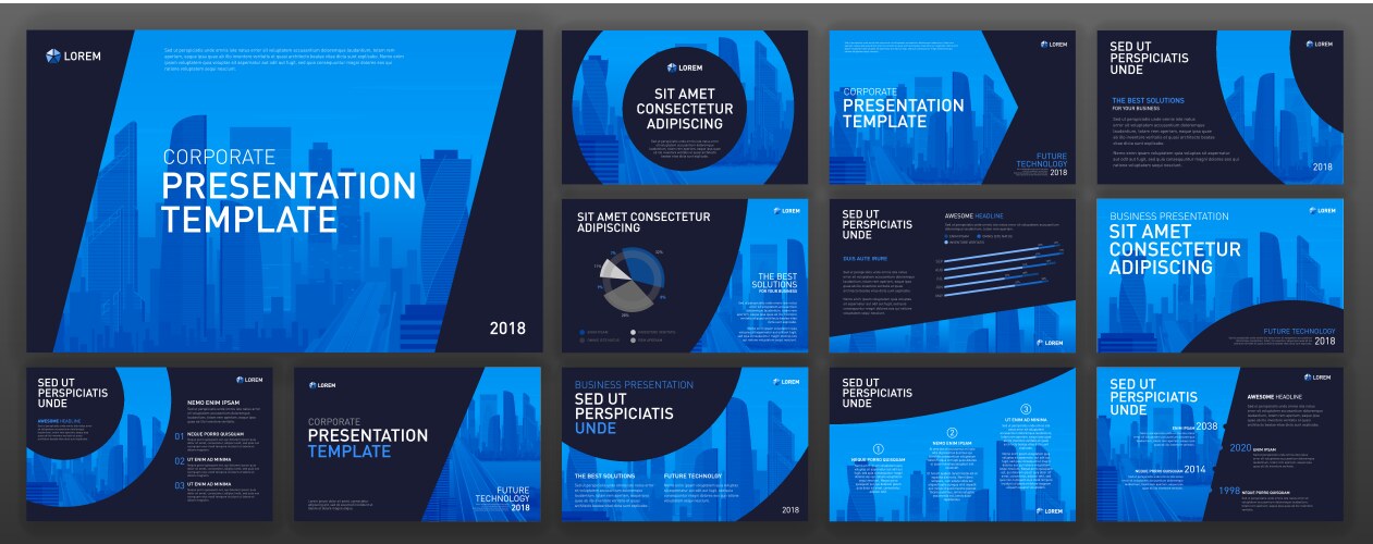 Modern minimalistic presentation templates set Vector Image