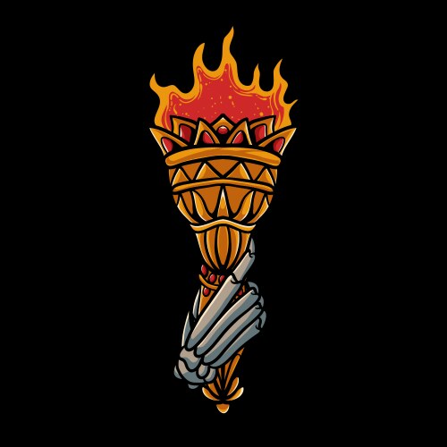 Skeleton Hand with Torch Vector Image