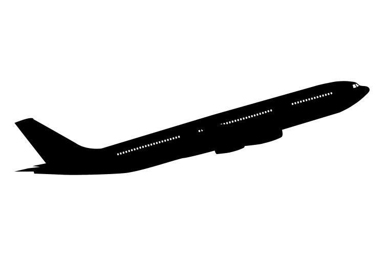 Airplane icon black Royalty Free Vector Image - VectorStock