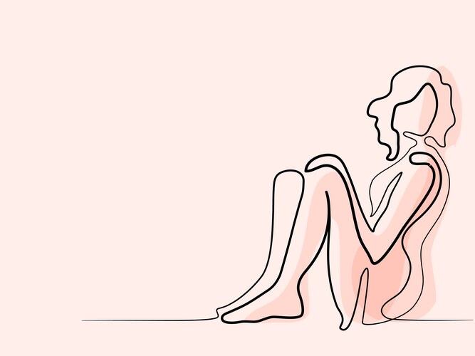 Woman in Line Art Vector Image