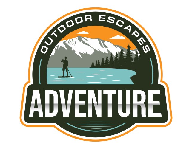Circle Lake Adventure Logo Vector Image
