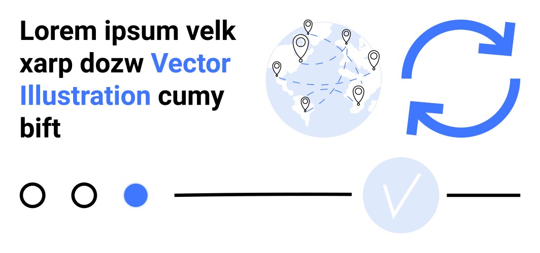 Global networking and data synchronization visual vector image