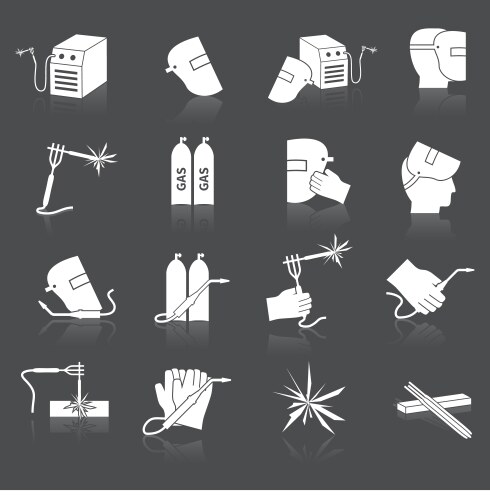 Industrial Welding Icons Vector Image