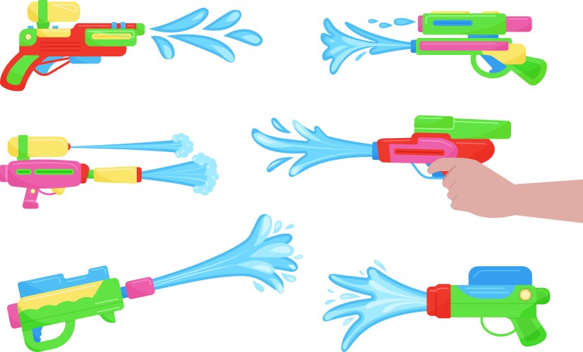 Water guns for summer outside resting game vector image