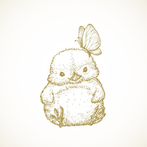 Hand drawn cute easter bunny Royalty Free Vector Image