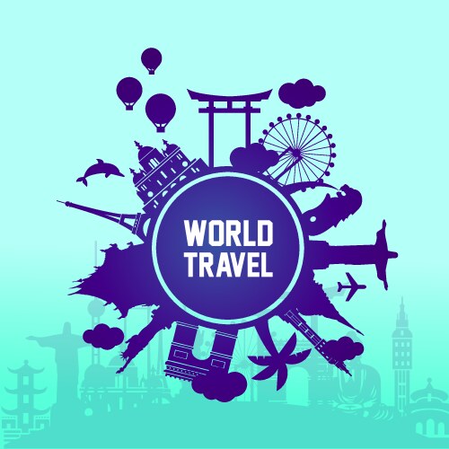 Travel around the world vector image