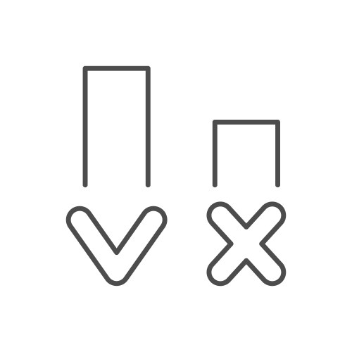 voting result line outline icon vector image