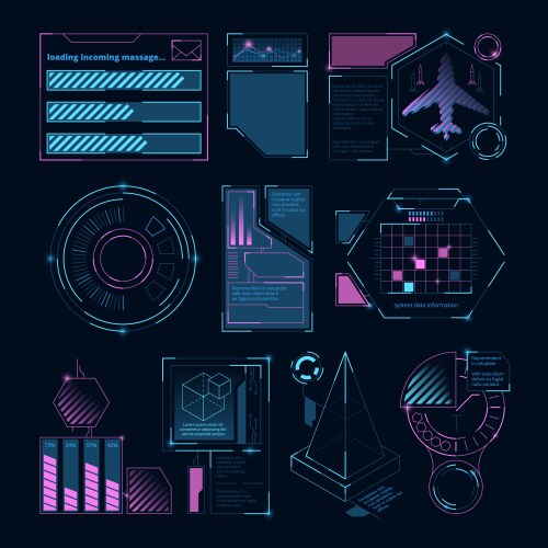 Hud ui elements sci fi infographic modern space Vector Image