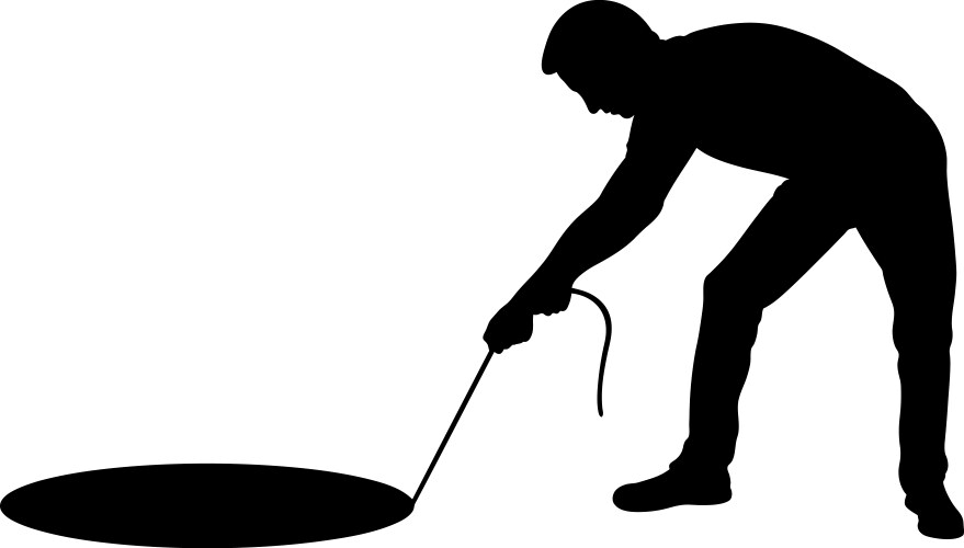 Pulling rope from hole Vector Image