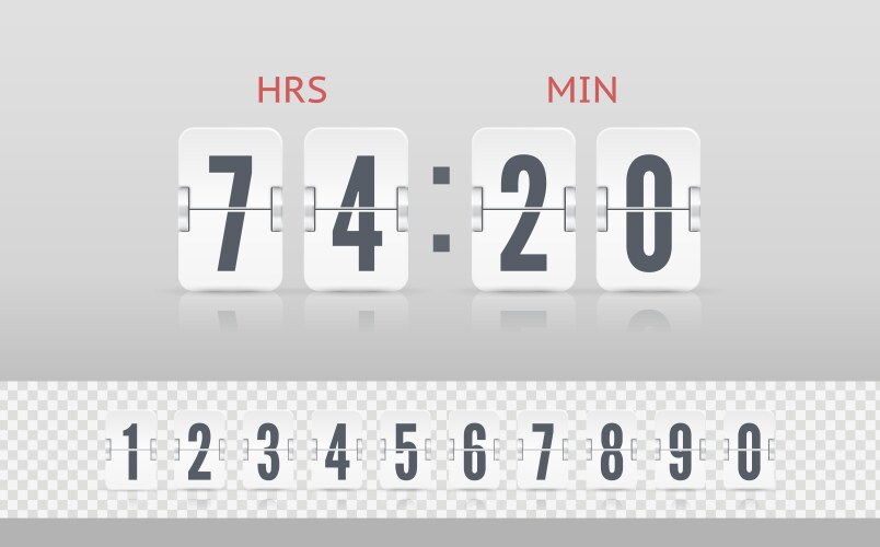 vintage flip clock time counter template vector