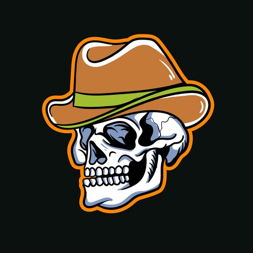 Cowboy Skull Sticker Vector Image
