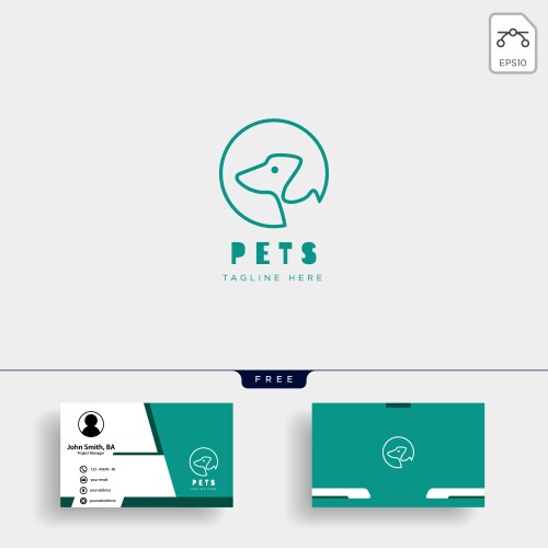 Dog cat pet care creative logo template Vector Image