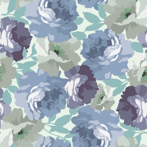 Floral pattern with blue roses Royalty Free Vector Image