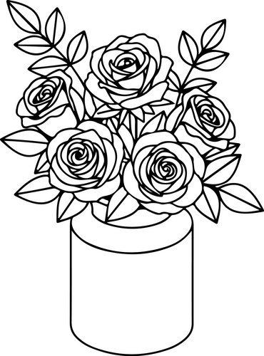 Elegant Rose Bouquet in Vase Vector Image