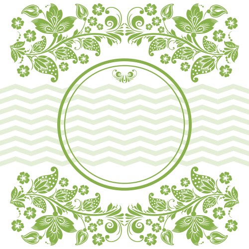 Floral Green Leaf Frame Background Vector Image