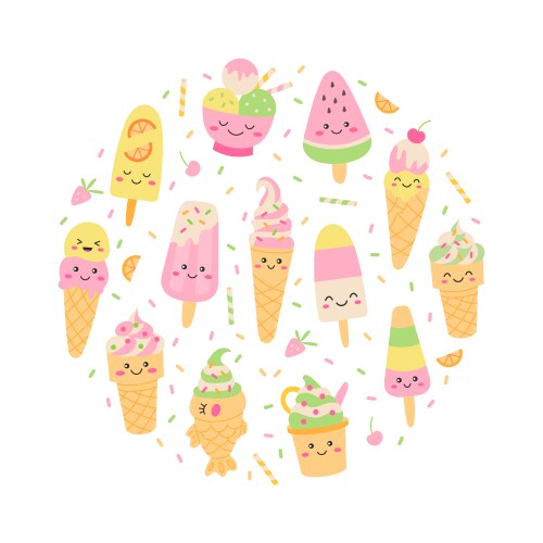 ice cream round concept vector image