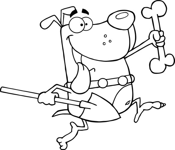 Running god with shovel and bone Vector Image