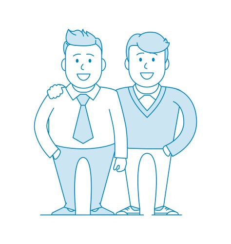 Two friends or colleagues having fun Royalty Free Vector