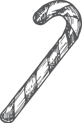 Hand Drawn Christmas Candy Cane Vector Image