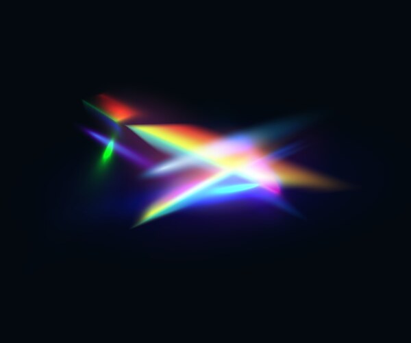 diamond light rainbow crystal leak flare vector