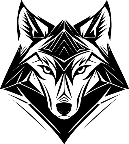 wolf head silhouette on a white background vector