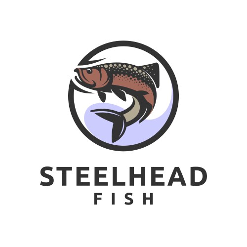 Steelhead Fish Emblem Logo Vector Image