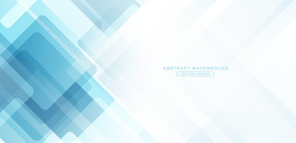 Abstract blue square shapes on white background vector image