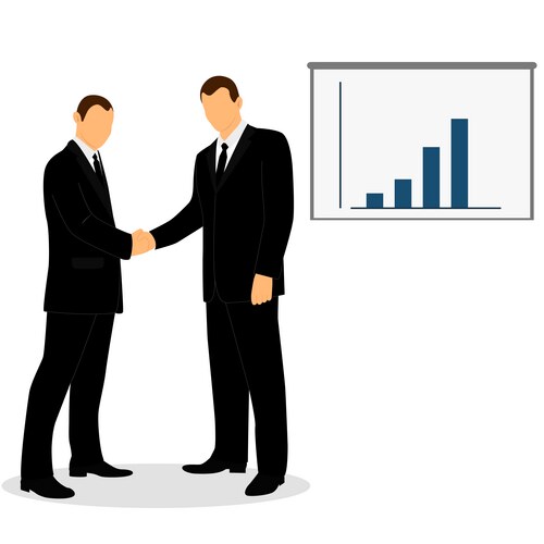 Businessman handshake report Vector Image