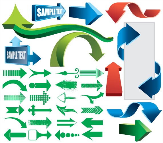 Color circle arrows set Royalty Free Vector Image