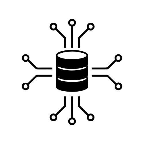 Database hub with data points icon vektorbild