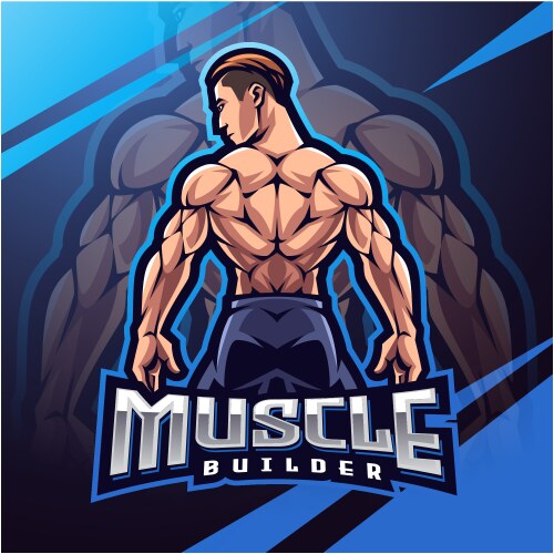 Muscle man mascot logo design Vector Image