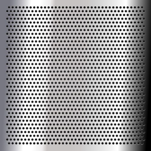 Metal perforated background with blue chrome wave Vector Image