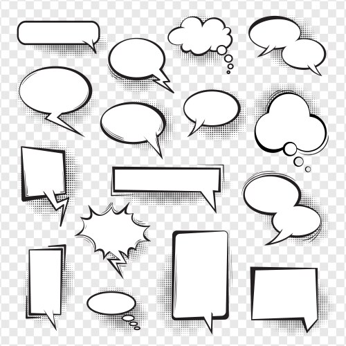 Speech bubble doodle set Royalty Free Vector Image