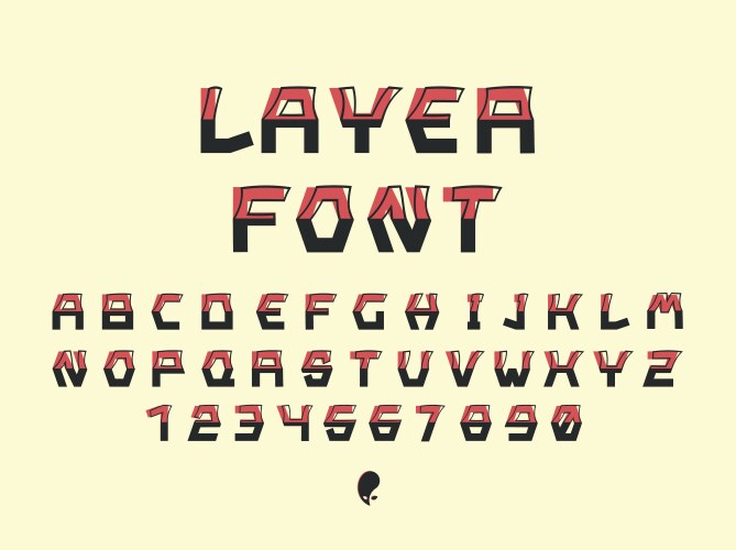 Layer font alphabet vector image