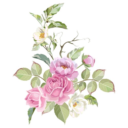 Elegant White Flower Bouquet Vector Image