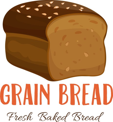 Whole grain sliced bread isolated on white Vector Image