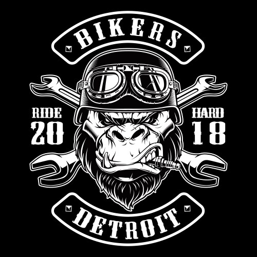 Aggressive Gorilla Biker Vector Image