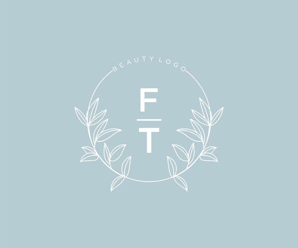 Initial ft letters beautiful floral feminine – Royalty-Free Vector ...