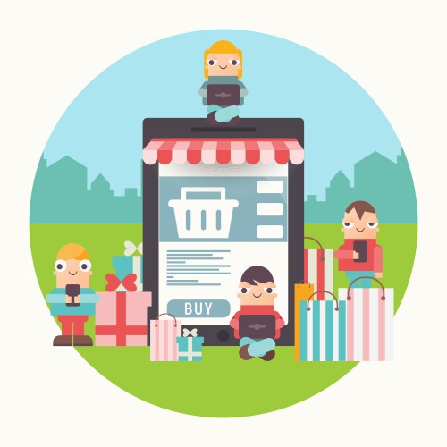 E-commerce online vector image