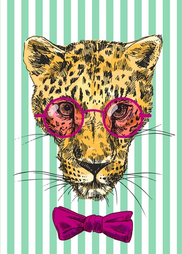 Hand-drawn leopard Vector Image