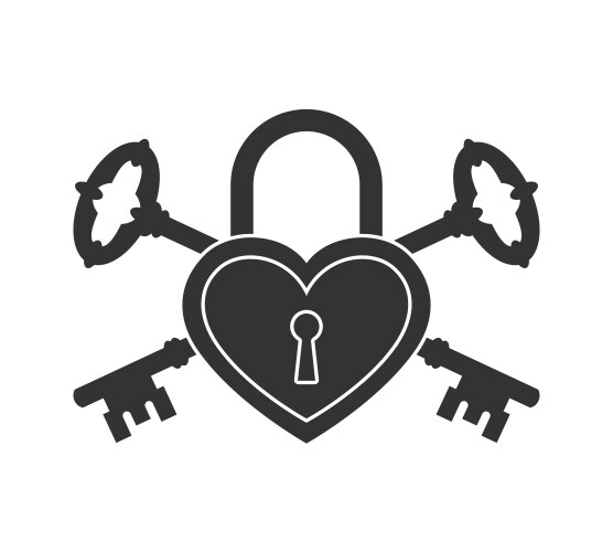 Heart and skeleton key Royalty Free Vector Image