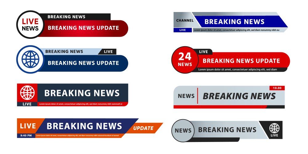 Breaking news lower third Vector Images Graphics for Commercial Use