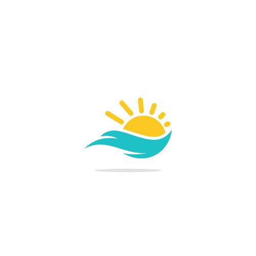 Ocean wave sun logo Royalty Free Vector Image - VectorStock