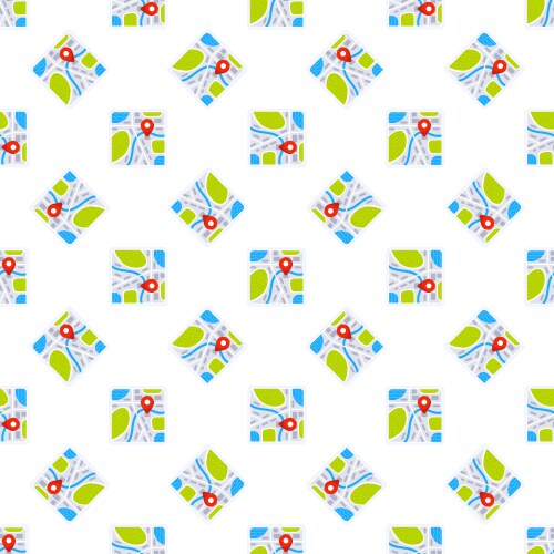 Seamless pattern of city maps showing location pin vector image