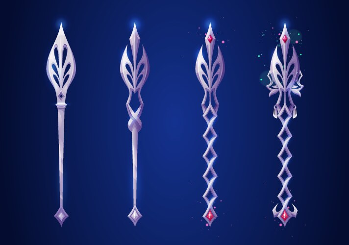 Fantasy scepter for game level rank ui design vector image